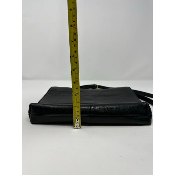 J. Crew Women's Black 100% Leather Classic Crossbody Shoulder Purse - Picture 10 of 11